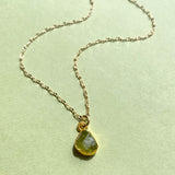Peridot Carved Necklace | Wellbeing (Gold Plated)