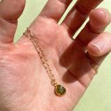 Peridot Carved Necklace | Wellbeing (Gold Plated)