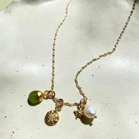 Peridot Charm Necklace | Wellbeing (Gold Plated)