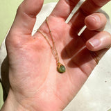 Peridot Tumbled & Moon Necklace | Wellbeing (Gold Plated)