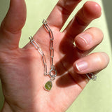 Peridot Carved Necklace | Wellbeing (Sterling Silver)