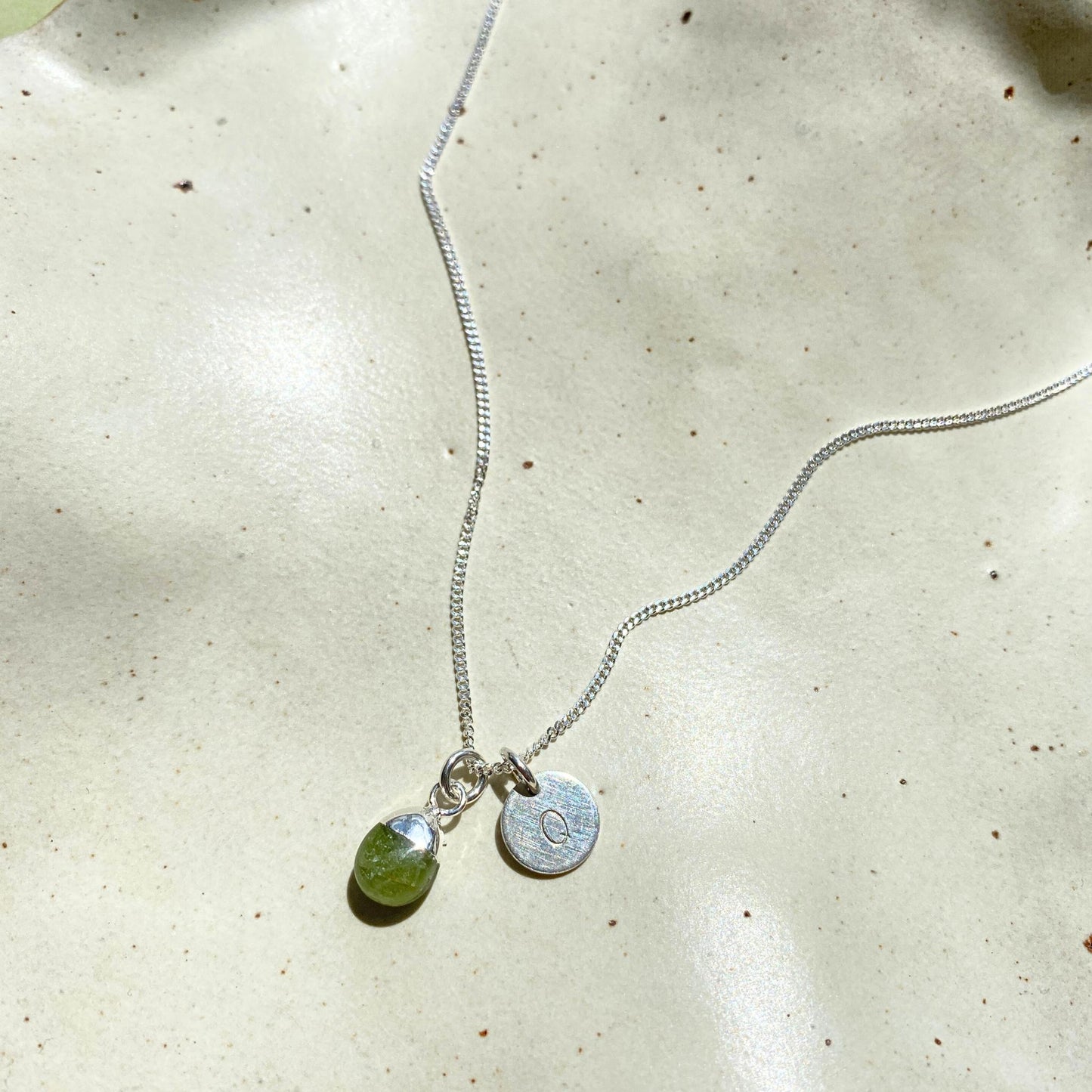 Bridesmaid | Tumbled Gemstone Necklace (Silver)