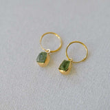 Peridot Carved Hoop Earrings | Wellbeing (Gold Fill)