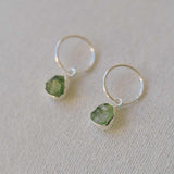 Peridot Carved Hoop Earrings | Wellbeing (Sterling Silver)