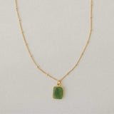 Peridot Gem Slice Necklace | Wellbeing (Gold Plated)