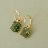 Peridot Gem Slice Hoop Earrings | Wellbeing (Gold Fill)