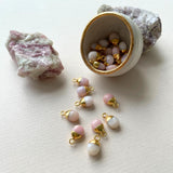 Pink Opal Tiny Tumbled Chunky Chain Bracelet | Love & Hope (Gold Plated)