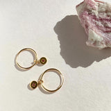 Pink Tourmaline 'Guiding Star' Birthstone Hoop Earrings | October (Gold Fill)