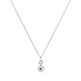 Pink Tourmaline Guiding Star Birthstone Necklace | October (Sterling Silver)