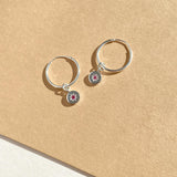 Pink Tourmaline 'Guiding Star' Birthstone Hoop Earrings | October (Sterling Silver)