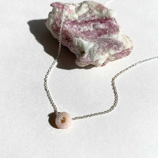 Pink Opal Faceted Gemstone Necklace | Love & Hope (Sterling Silver)