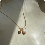 Pink Opal Tiny Tumbled Necklace | Love & Hope (Gold Plated)