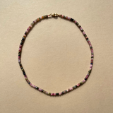 Dark Pink Tourmaline Strand Necklace | Love & Calm (Gold)