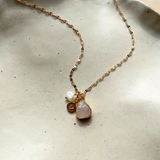 Special Edition Rose Quartz & Pink Tourmaline Triple Necklace (Gold Plated)