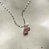 Special Edition Rose Quartz & Pink Tourmaline Triple Necklace (Silver)