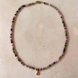 Dark Pink Tourmaline Strand Necklace | Love & Calm (Gold & Silver)