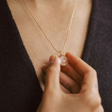 Domed Circle Pendant Necklace