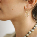 Domed Circle Drop Earrings