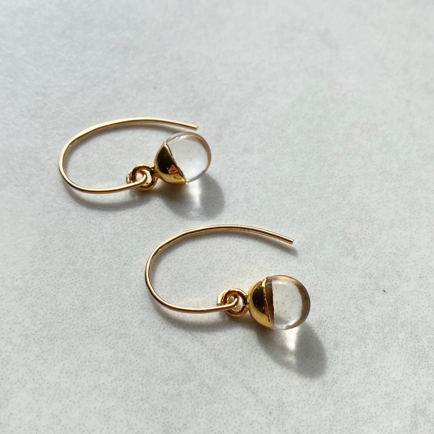 Quartz Tiny Tumbled Ear Wire Earrings | Healing (Gold Fill)
