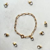 Quartz Tiny Tumbled Chunky Chain Bracelet | Healing (Gold Plated)