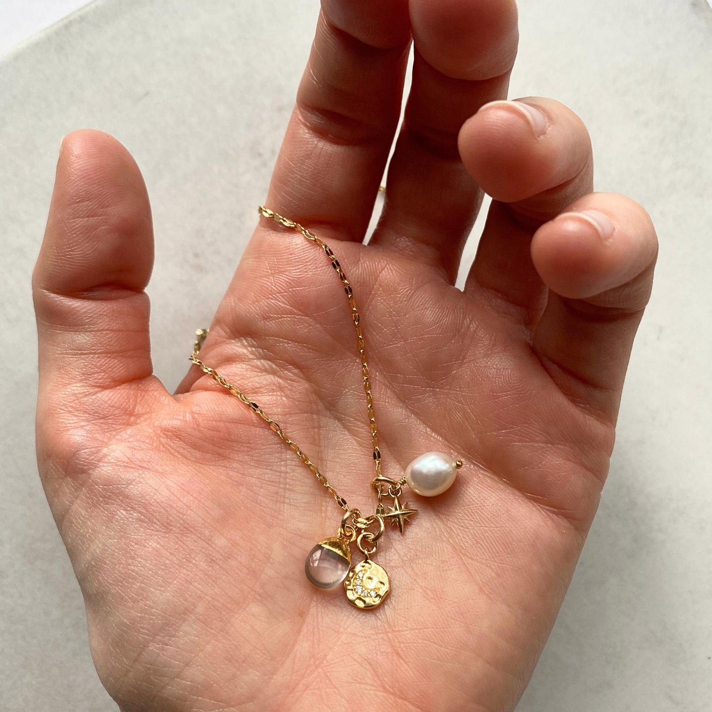 Quartz Charm Necklace | Healing (Gold Plated)