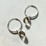 Quartz Tiny Tumbled Hoop Earrings | Healing (Silver)