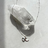 Quartz Tumbled & Moon Necklace | Healing (Silver)