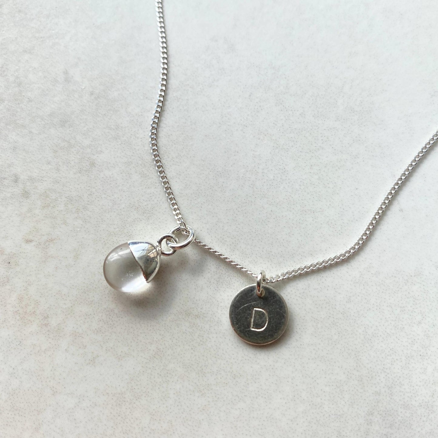 Bridesmaid | Tumbled Gemstone Necklace (Silver)