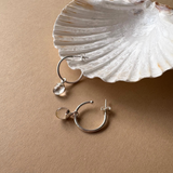 Quartz Tiny Tumbled Hoop Earrings | Healing (Silver)