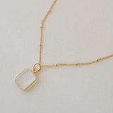 Quartz Gem Slice Necklace | Healing & Clarity (Gold Plated)