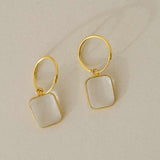 Quartz Gem Slice Hoop Earrings | Healing & Clarity (Gold Fill)