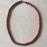 Red Jasper Earthstone Strand Necklace (Silver)