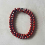 Red Jasper Earthstone Strand Necklace (Silver)
