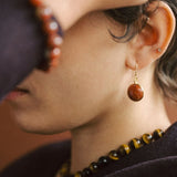 Domed Circle Drop Earrings