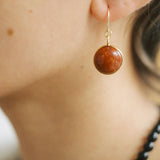 Domed Circle Drop Earrings