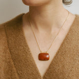 Bevelled Stone Pendant Necklace