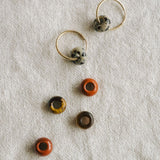 Rondelle Gem Stone Hoop Earrings | Set of 3