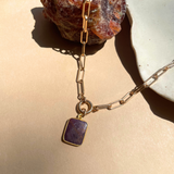 Ruby Gem Slice Necklace | Energy (Gold Plated)