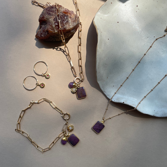Ruby Gem Slice Necklace | Energy (Gold Plated)