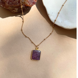 Ruby Gem Slice Necklace | Energy (Gold Plated)