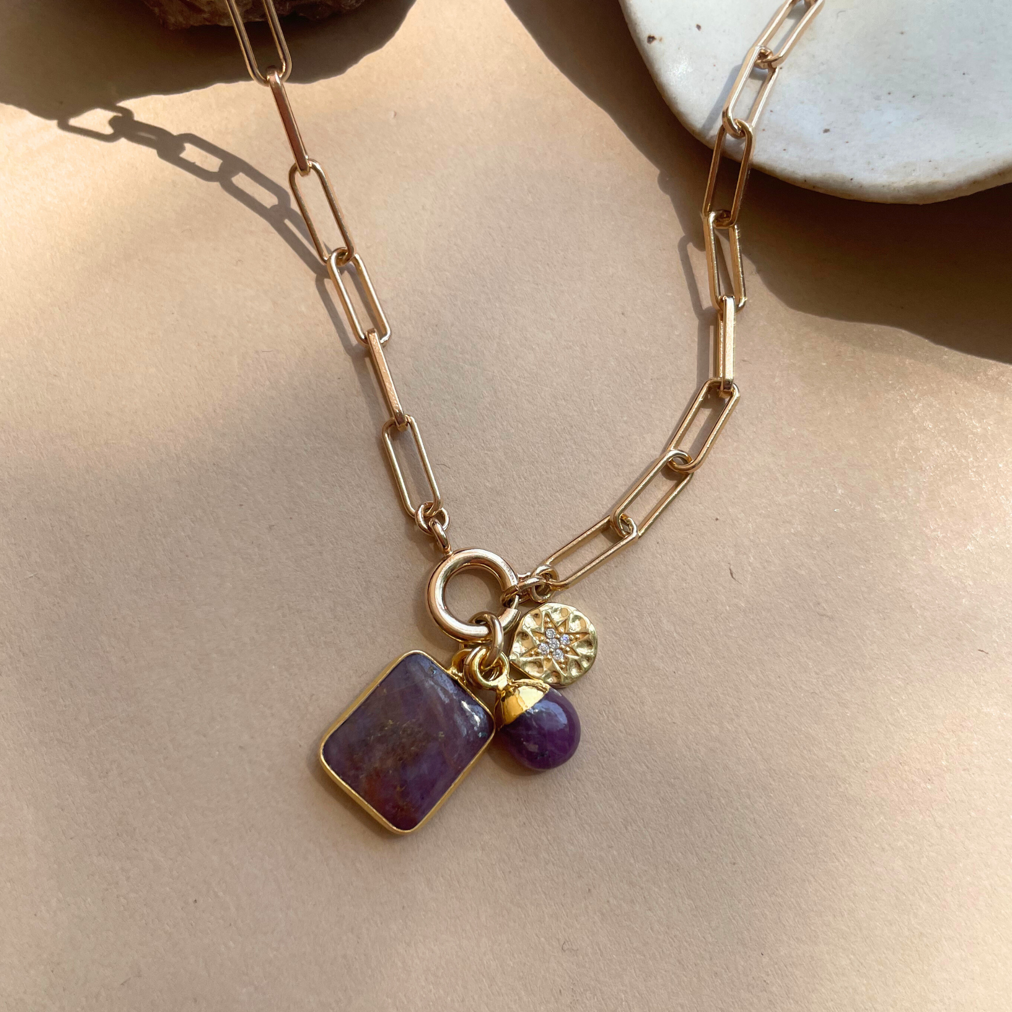 ネックレス・ペンダント DIDIER DUBOT [July Birthstone Ruby] Debondidi Necklace JDRNR July Birthstone] Petite D.D Gold Necklace