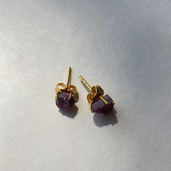 Imperfect Raw Stud Earrings (Gold Plated)