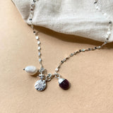 Ruby Charm Necklace | Energy & Passion (Silver)