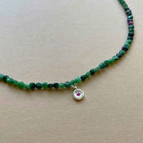 Ruby Zoisite Faceted Strand Necklace | Energy & Vitality