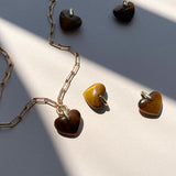 Tiger Eye Heart Pendant (Gold Plated)