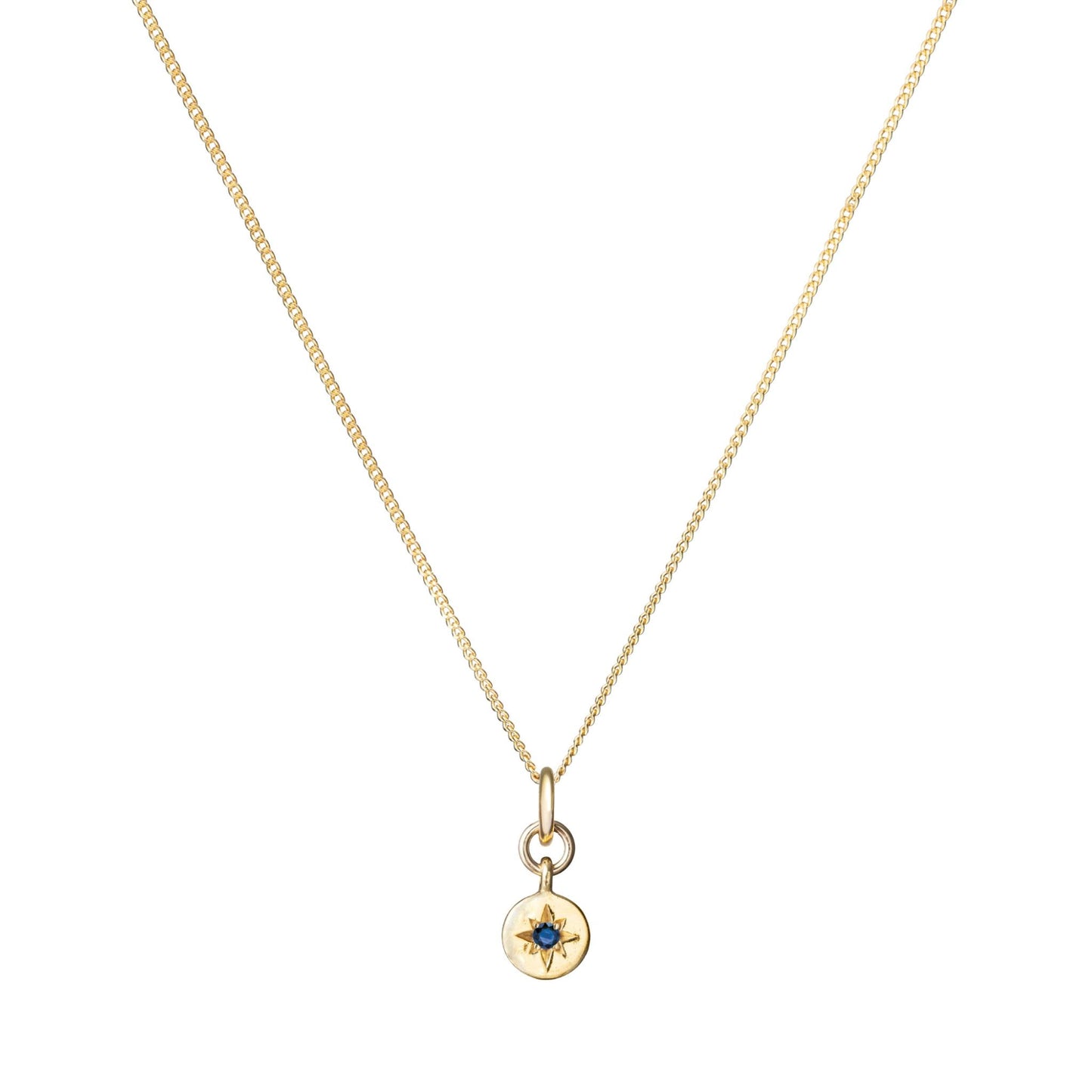 Sapphire Guiding Star Birthstone Necklace | September (Gold Plated)