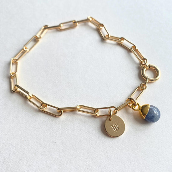 Sapphire Tiny Tumbled Chunky Chain Bracelet | Optimism (Gold Plated)