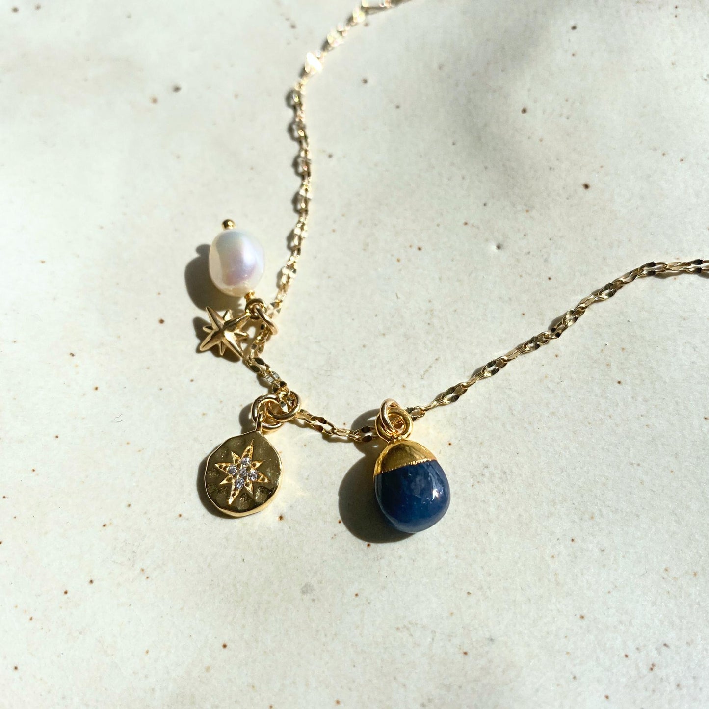 Sapphire Charm Necklace | Optimism (Gold Plated)