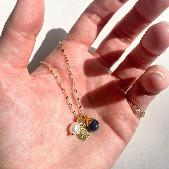 Sapphire Charm Necklace | Optimism (Gold Plated)