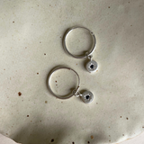 Sapphire Guiding Star Birthstone Hoop Earrings | September (Sterling Silver)